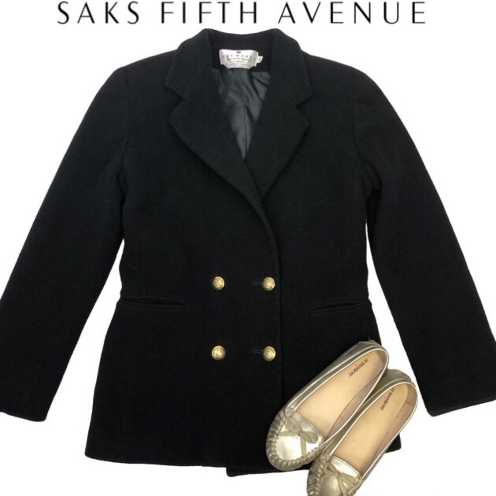 Rare Vintage 90s Saks Fifth Avenue ‘The Works’ Blazer Jacket Pea Coat